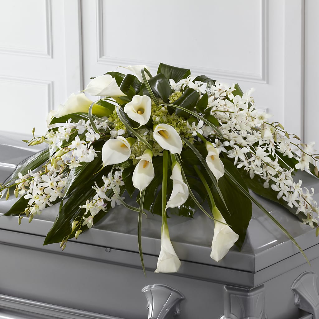 Angel Wings Casket Spray – Flowers By Josie, Grayling MI