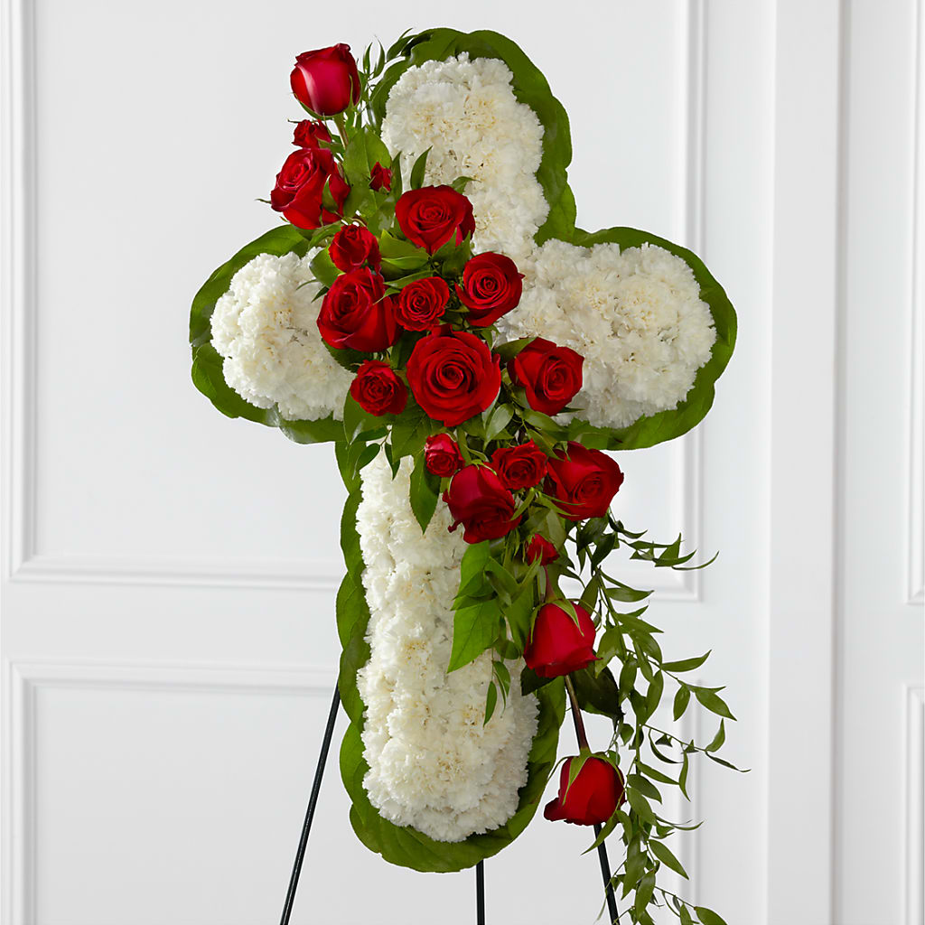 Floral Cross Easel – Flowers By Josie, Grayling MI