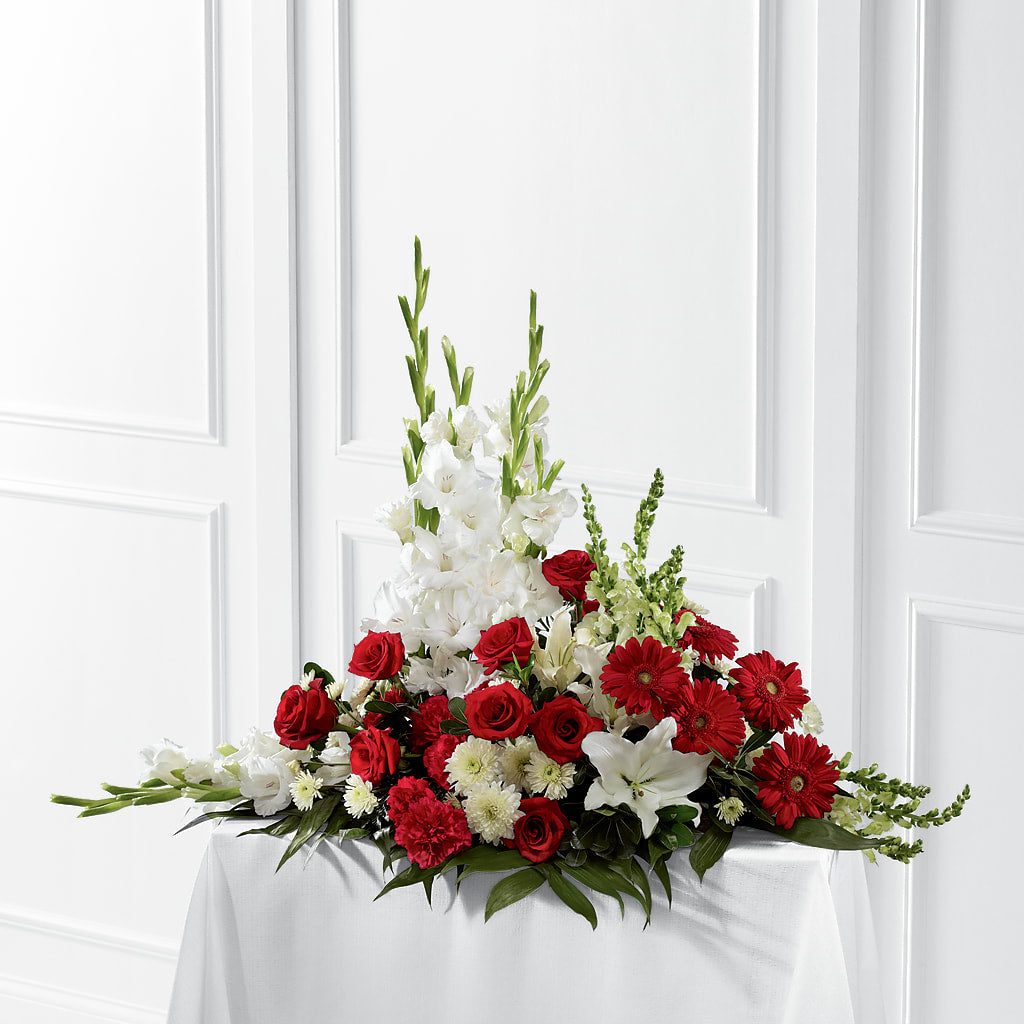 Crimson & White Arrangement – Flowers By Josie, Grayling MI