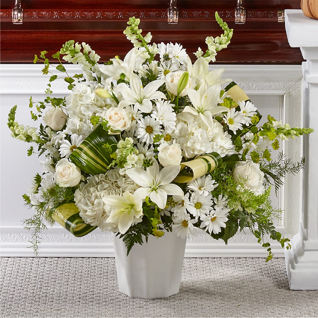Thoughts of Tranquility Floor Basket – Flowers By Josie, Grayling MI