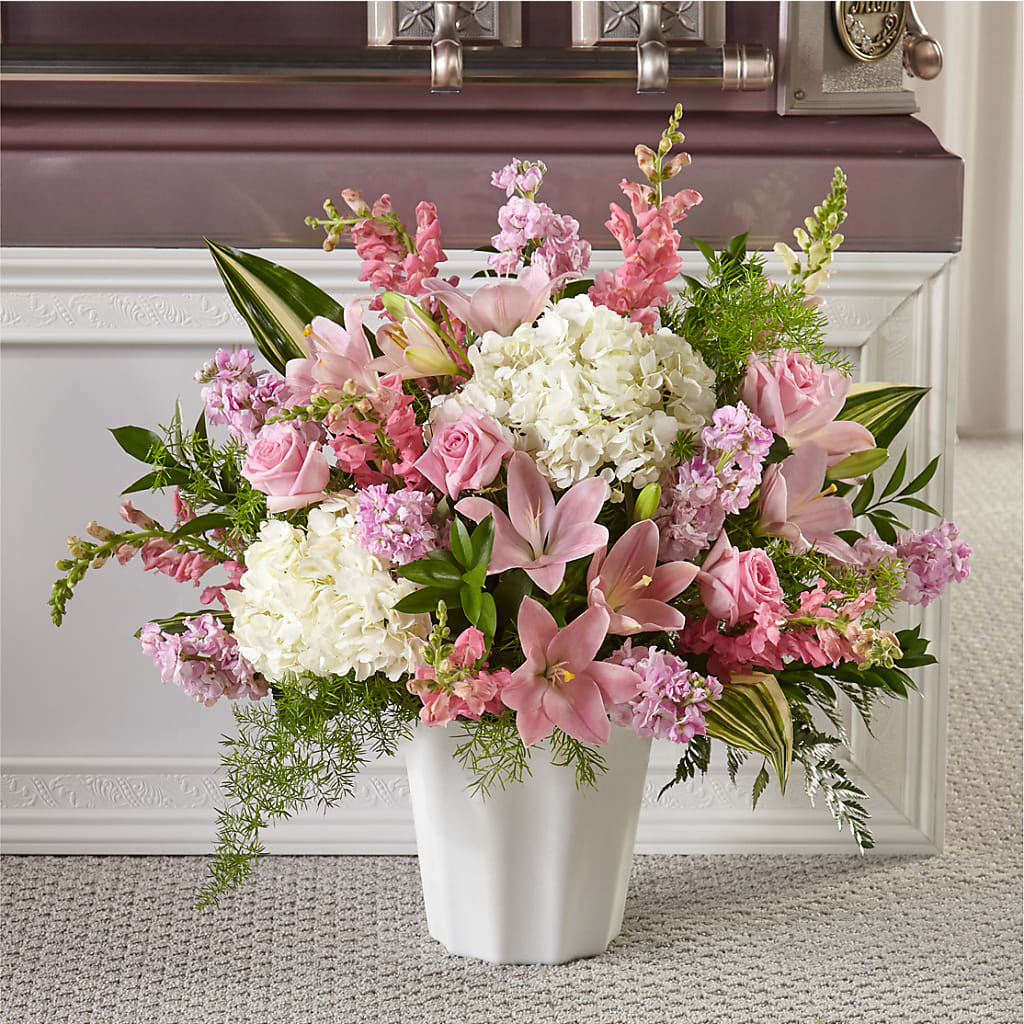 Simply Serene Floor Basket – Flowers By Josie, Grayling MI