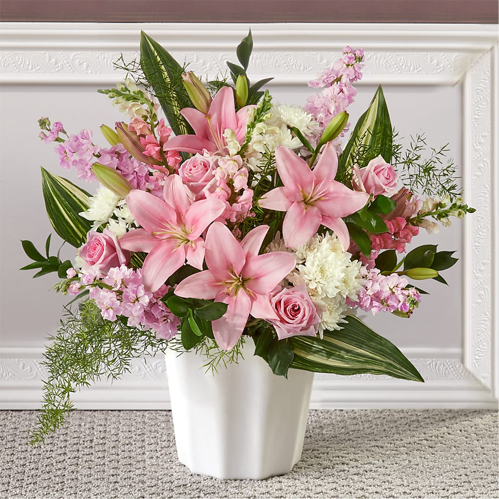 Simply Serene Floor Basket – Flowers By Josie, Grayling MI