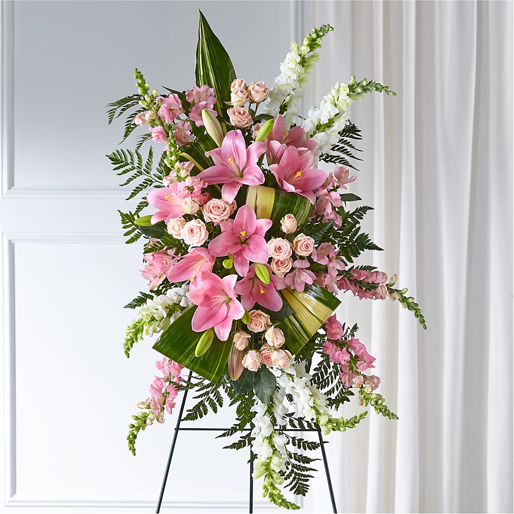 Elegant Embrace Standing Spray – Flowers By Josie, Grayling MI