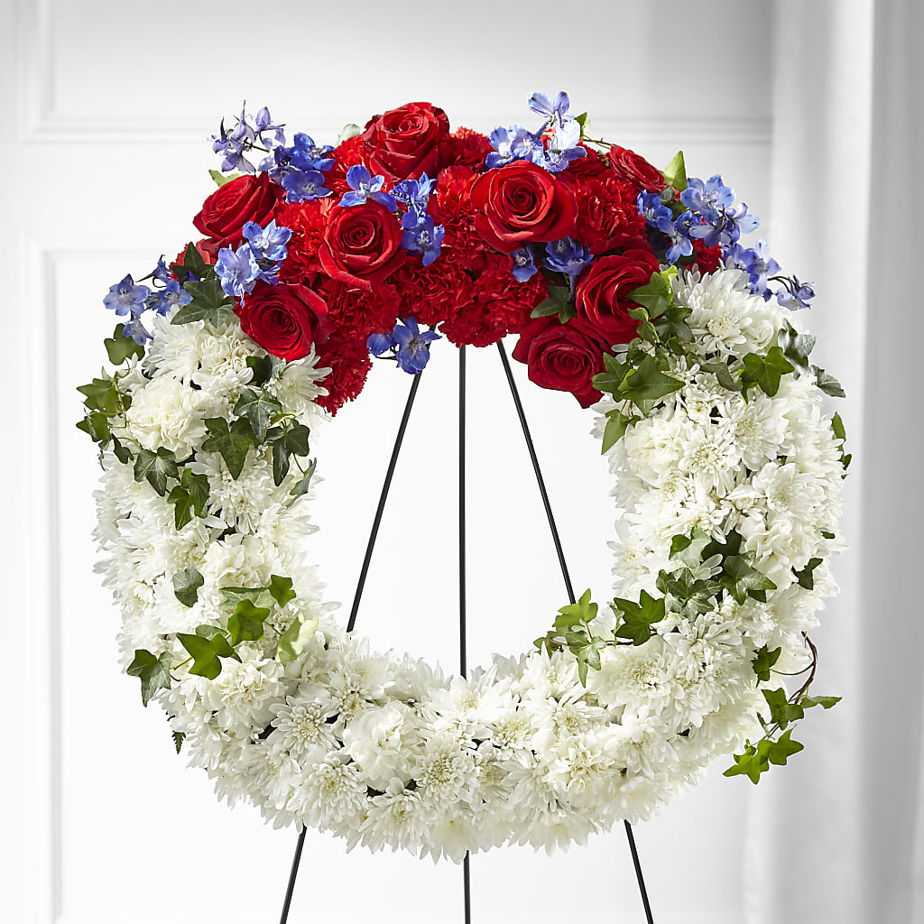 Patriotic Passion Wreath – Flowers By Josie, Grayling MI