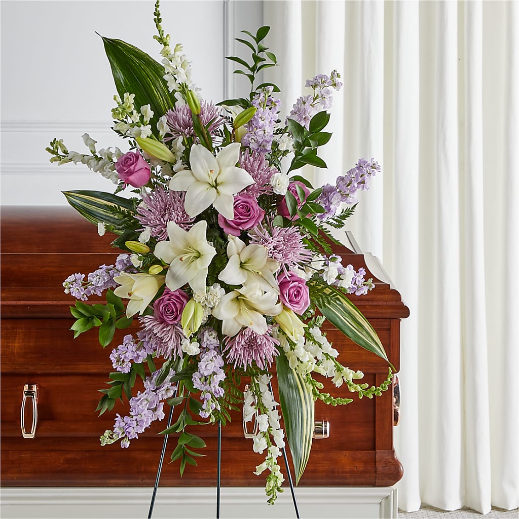 Grateful Hearts Standing Spray – Flowers By Josie, Grayling MI