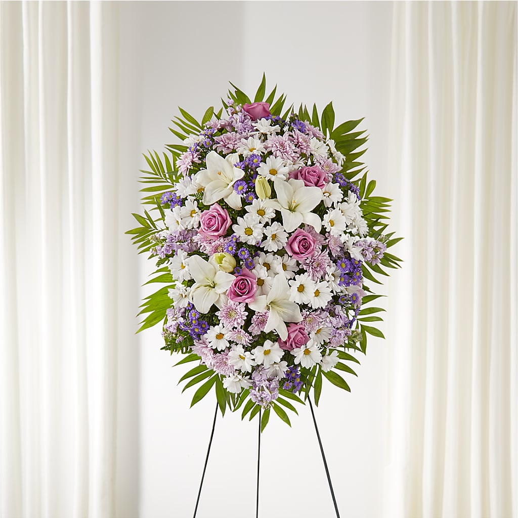 Surrounded by Love Standing Spray – Flowers By Josie, Grayling MI