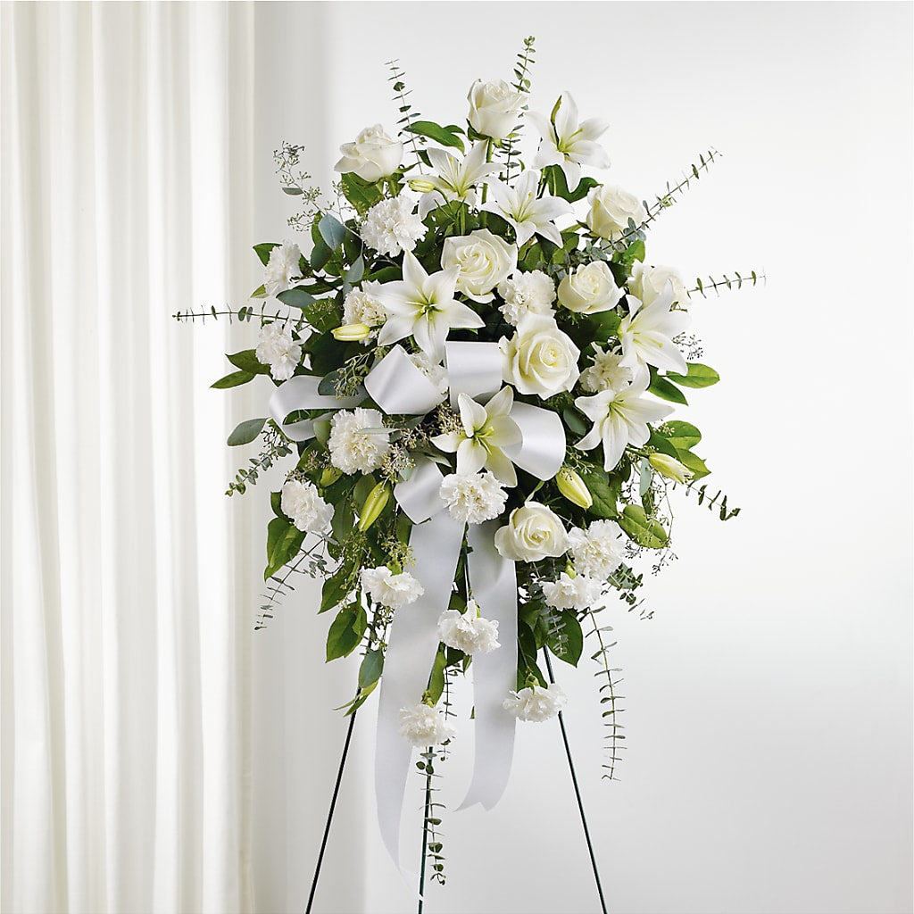 With Care Standing Spray – Flowers By Josie, Grayling MI