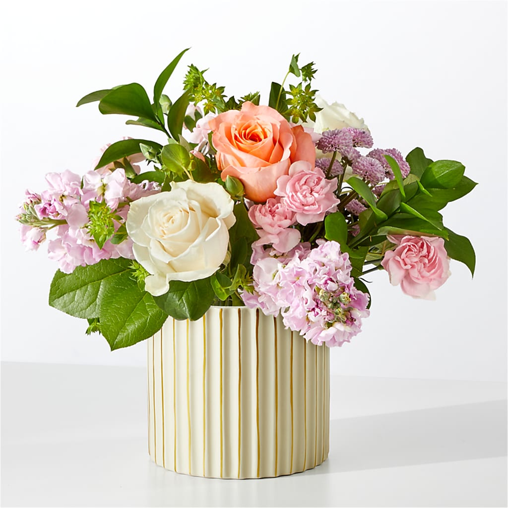 French Market Bouquet with Ivory Vase – Flowers By Josie, Grayling MI