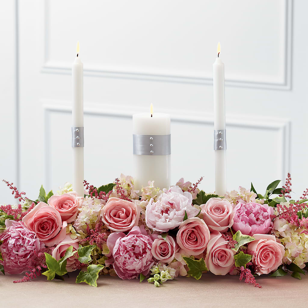 Worldwide Romance Unity Candle Arrangement – Flowers By Josie, Grayling MI