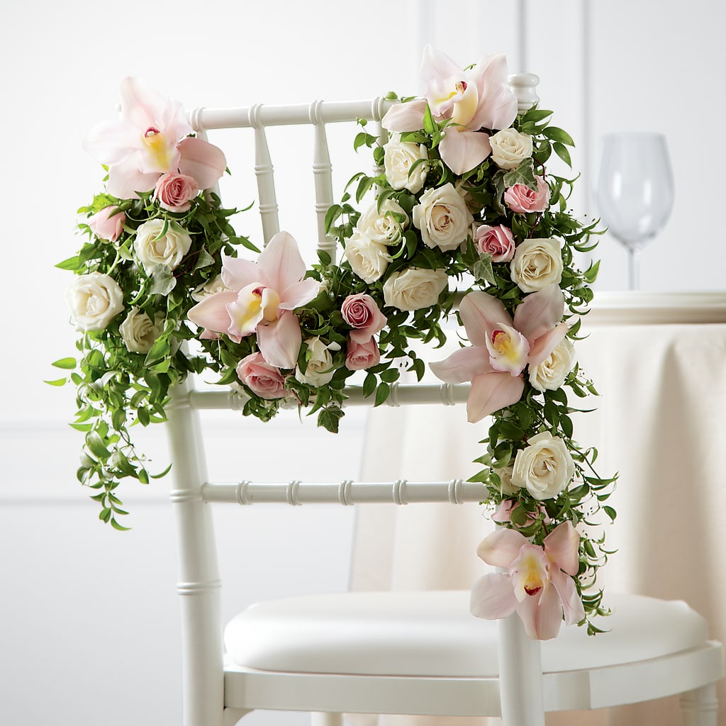 Orchid Rose Chair Décor – Flowers By Josie, Grayling MI