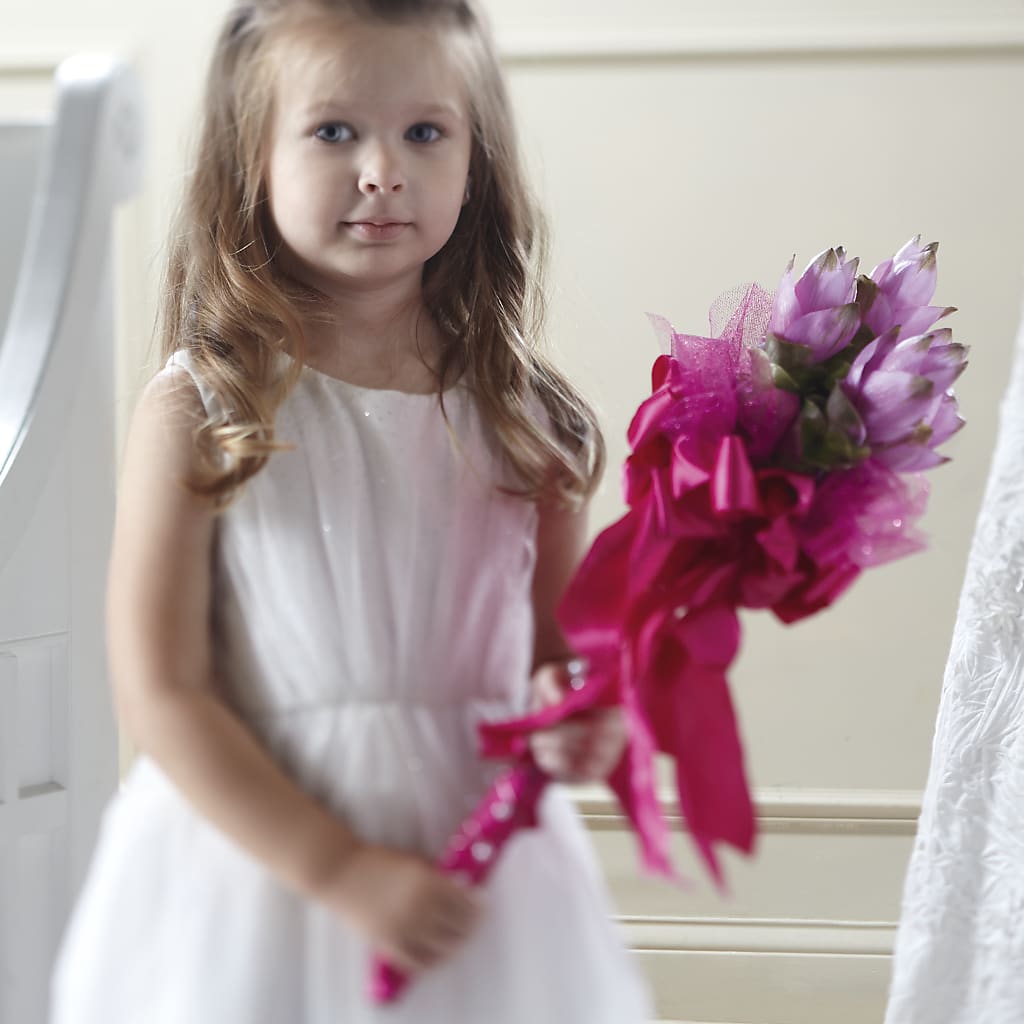 Sparkle Pink Flower Girl Bouquet – Flowers By Josie, Grayling MI