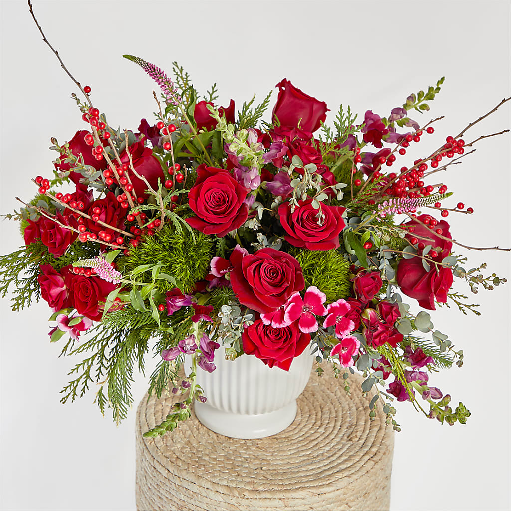 Big Red Bow Bouquet –  Flowers By Josie, Grayling MI