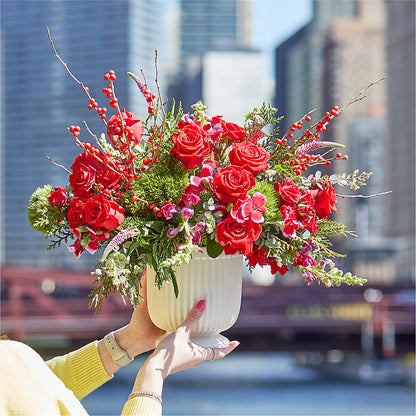 Big Red Bow Bouquet –  Flowers By Josie, Grayling MI