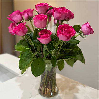 Long Stem Pink Rose Bouquet –  Flowers By Josie, Grayling MI