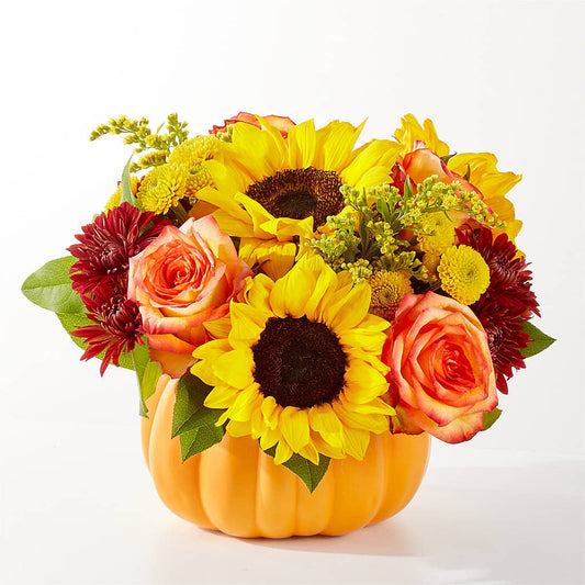 Golden Gourd Pumpkin Bouquet –  Flowers By Josie, Grayling MI