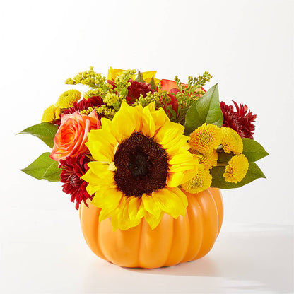Golden Gourd Pumpkin Bouquet –  Flowers By Josie, Grayling MI