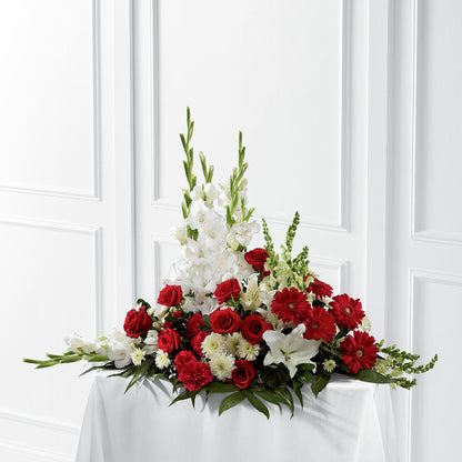 Crimson & White Arrangement –  Flowers By Josie, Grayling MI