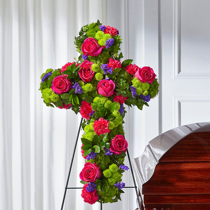 Tribute Rose Floral Cross –  Flowers By Josie, Grayling MI