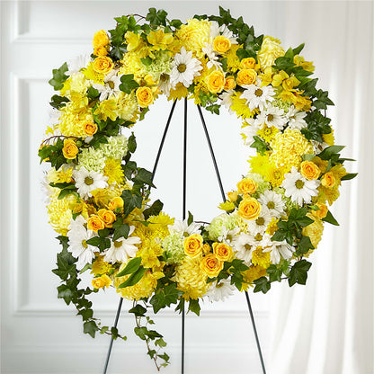 Golden Remembrance Wreath –  Flowers By Josie, Grayling MI