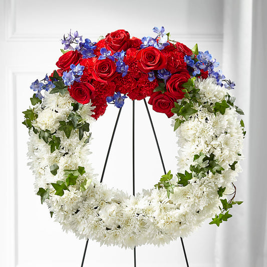 Patriotic Passion Wreath –  Flowers By Josie, Grayling MI