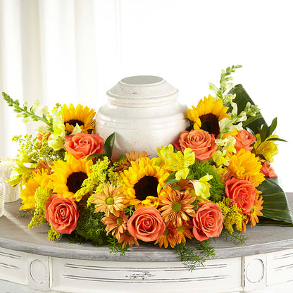 Faithful Sunflower Cremation Adornment –  Flowers By Josie, Grayling MI