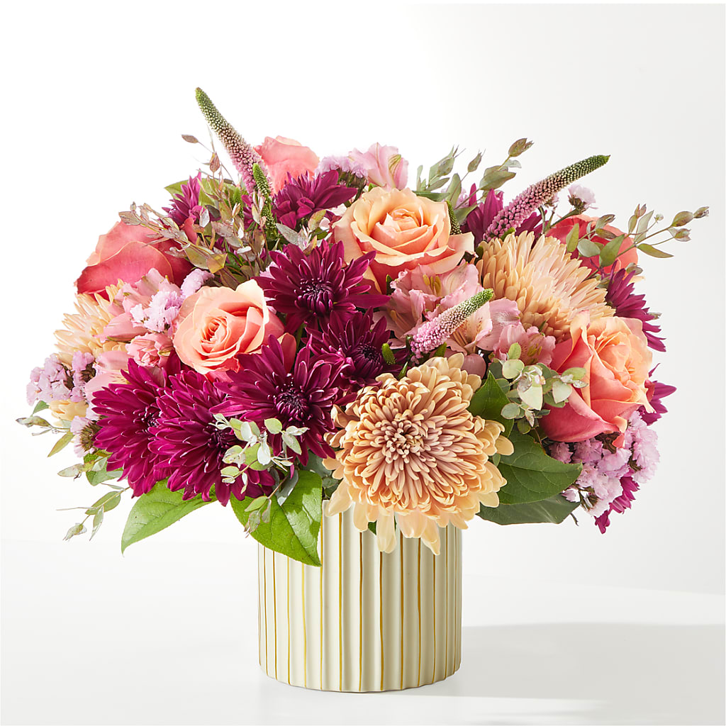 Berry Cobbler Bouquet with Ivory Vase –  Flowers By Josie, Grayling MI