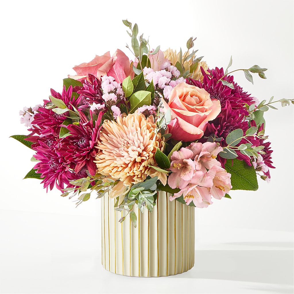 Berry Cobbler Bouquet with Ivory Vase –  Flowers By Josie, Grayling MI