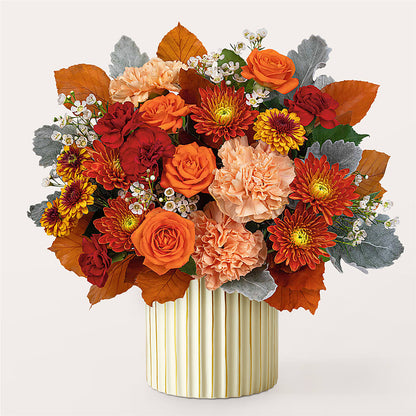 Merlot Bouquet with Ivory Vase –  Flowers By Josie, Grayling MI