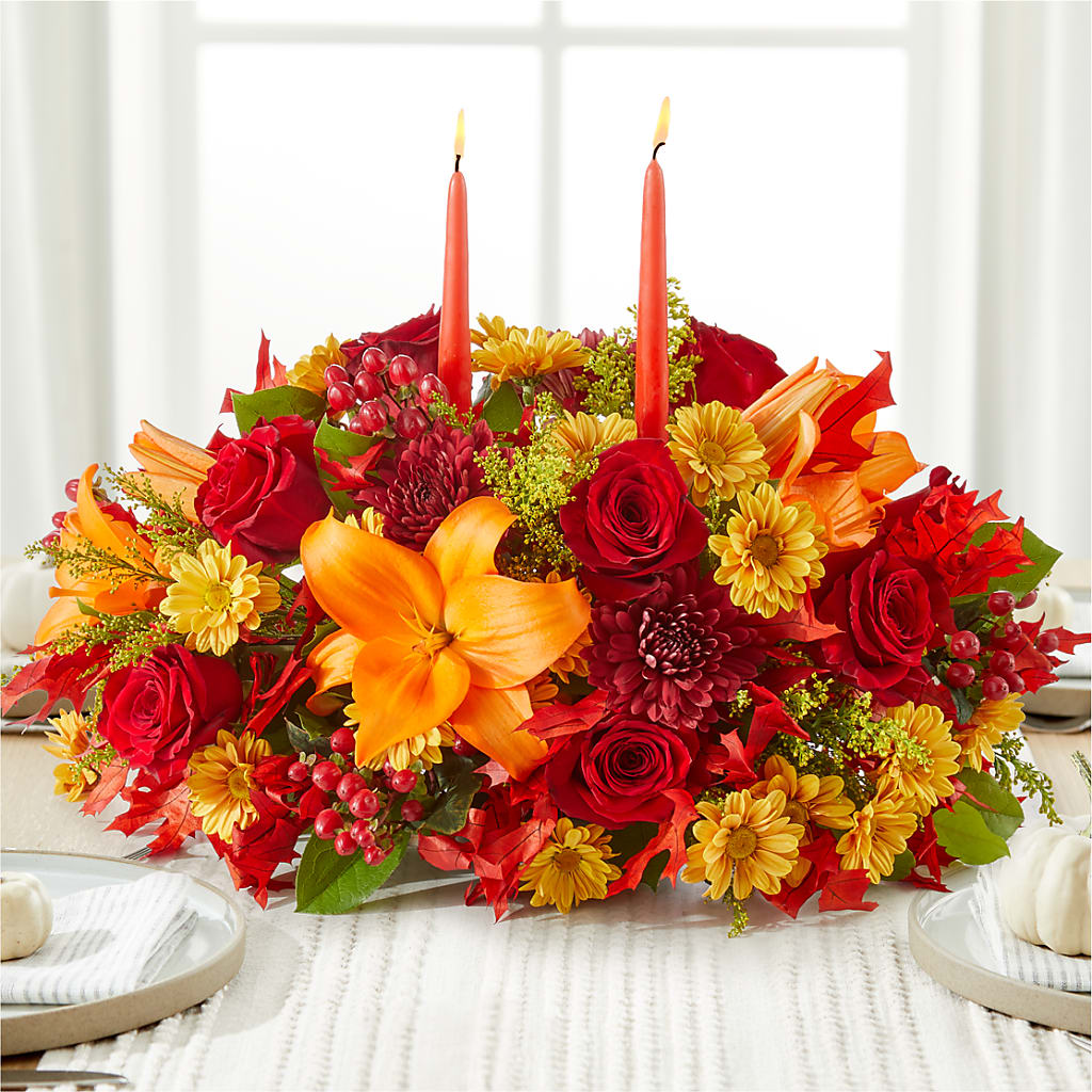 Autumn's Embrace Centerpiece –  Flowers By Josie, Grayling MI