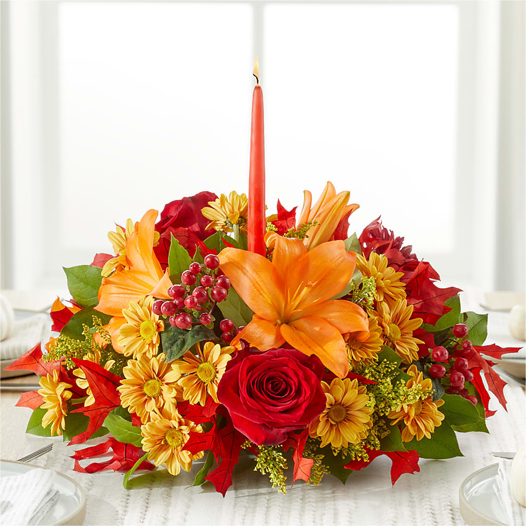 Autumn's Embrace Centerpiece –  Flowers By Josie, Grayling MI