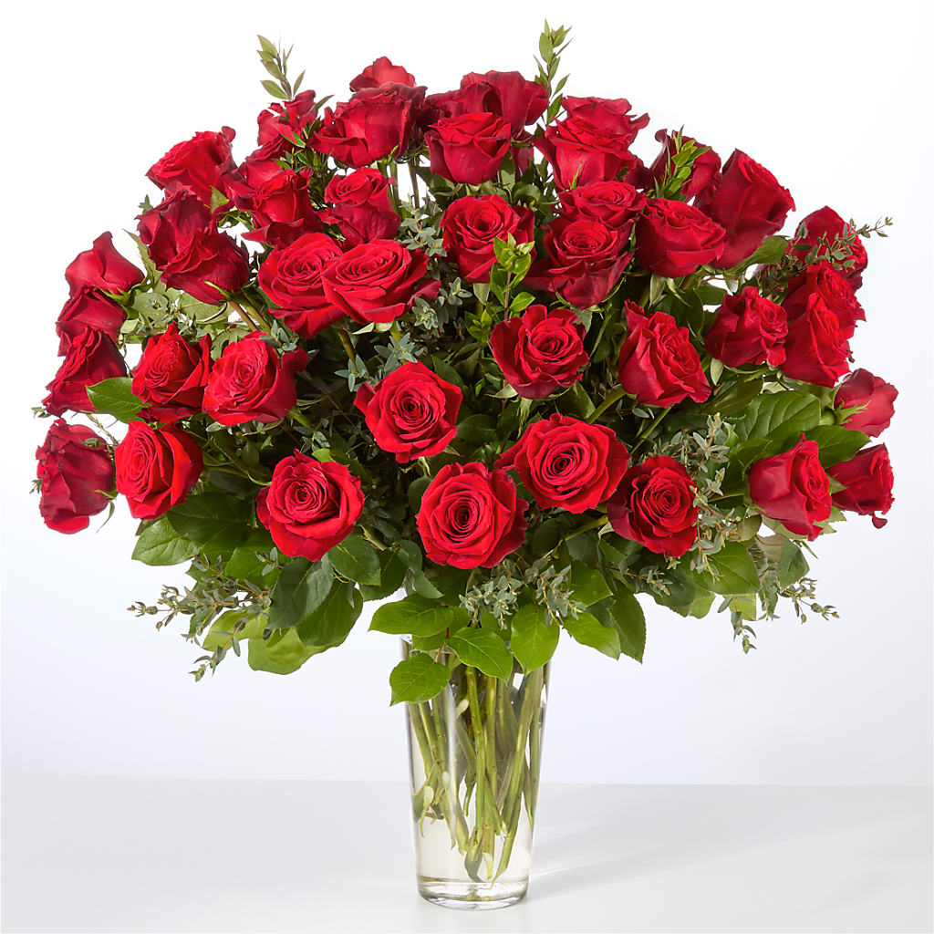 Forever Yours Fifty Stem Red Rose Bouquet –  Flowers By Josie, Grayling MI