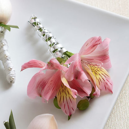 Pink Peruvian Lily Boutonniere –  Flowers By Josie, Grayling MI