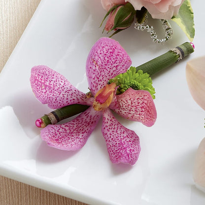 Pink Mokara Boutonniere –  Flowers By Josie, Grayling MI
