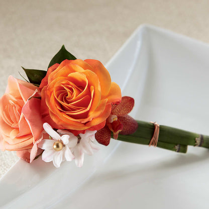 Sunset Dream Boutonniere –  Flowers By Josie, Grayling MI