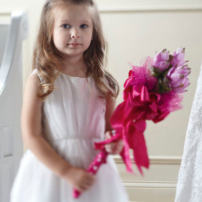 Sparkle Pink Flower Girl Bouquet –  Flowers By Josie, Grayling MI