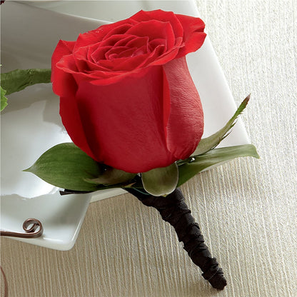 Red Rose Boutonniere –  Flowers By Josie, Grayling MI