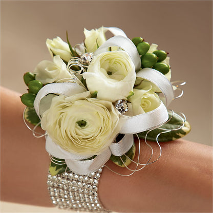 White Wedding Corsage –  Flowers By Josie, Grayling MI